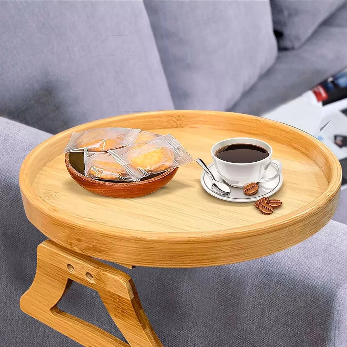 Folding Wooden Sofa Support Tray 25cm